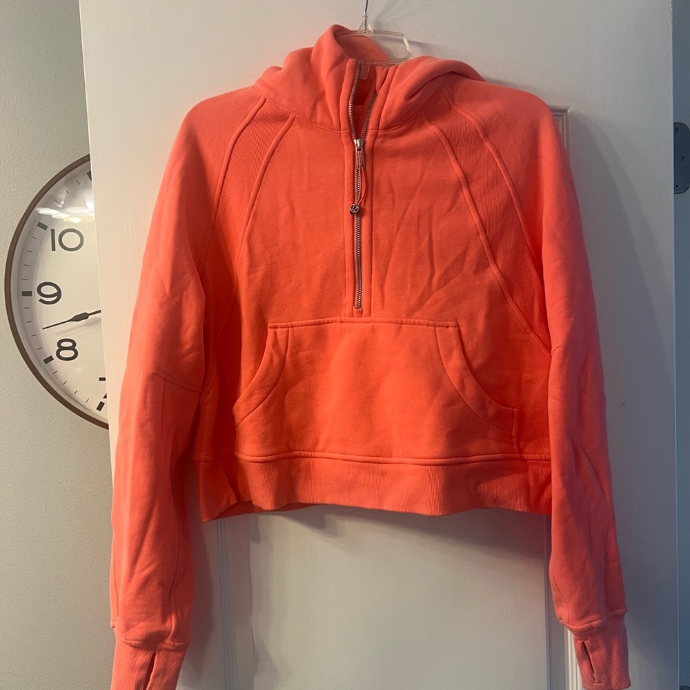 Lululemon scuba 1/2 zip hoodie in peach size XS/S